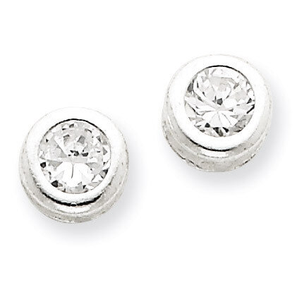 Bezel Diamond Post Earrings Sterling Silver QE1674, MPN: QE1674, 883957719191