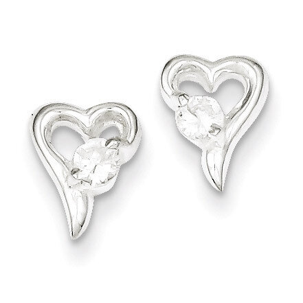 Post Earrings Sterling Silver Diamond QE1704, MPN: QE1704, 883957922515