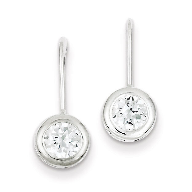 Round Diamond Earrings Sterling Silver QE1749