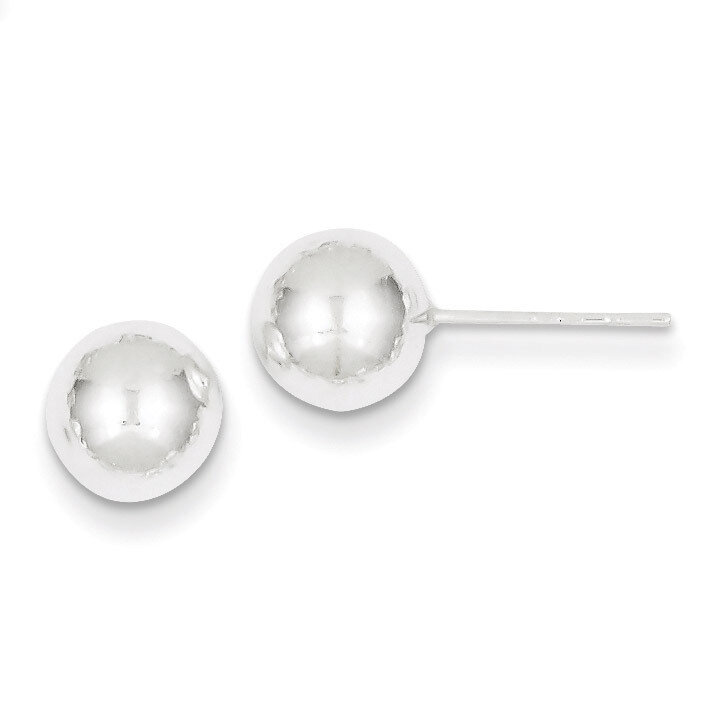 8mm Ball Earrings Sterling Silver Polished QE1833