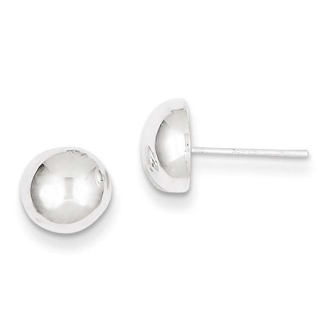 Button Earrings Sterling Silver Polished QE1836, MPN: QE1836, 883957923031