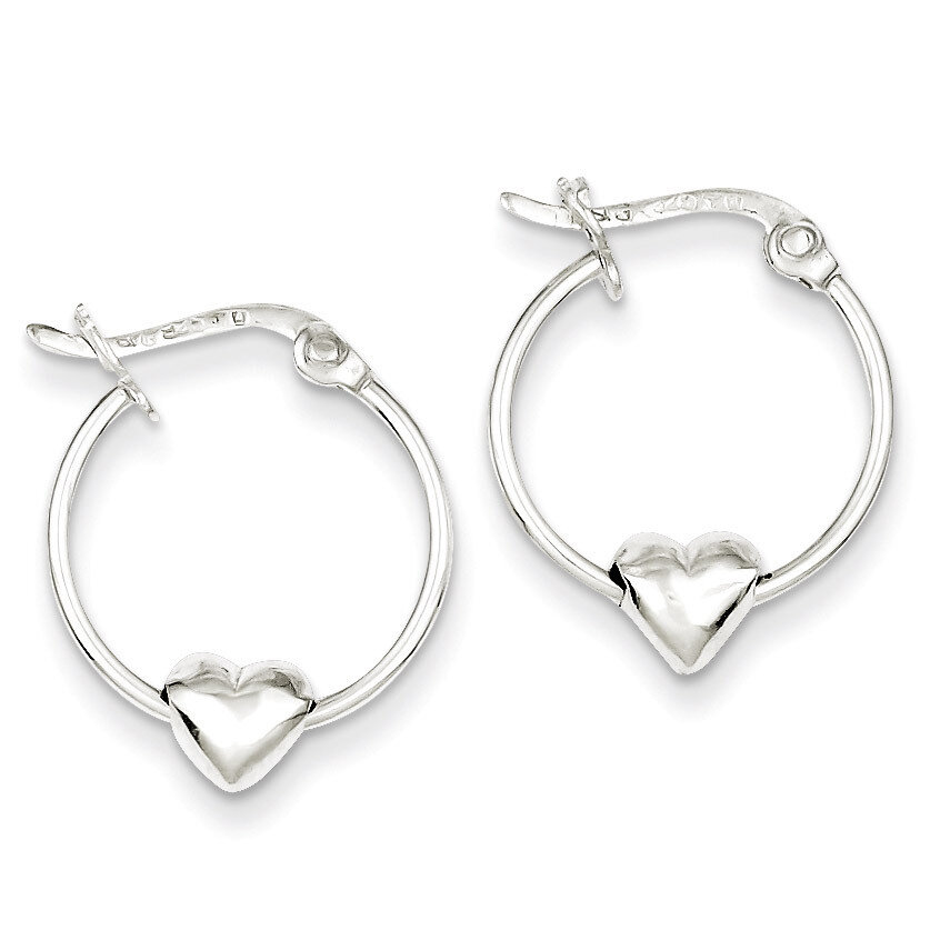 Heart Hoop Earrings Sterling Silver QE1854, MPN: QE1854, 883957923130
