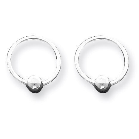 Ball Hoop Earrings Sterling Silver QE1855