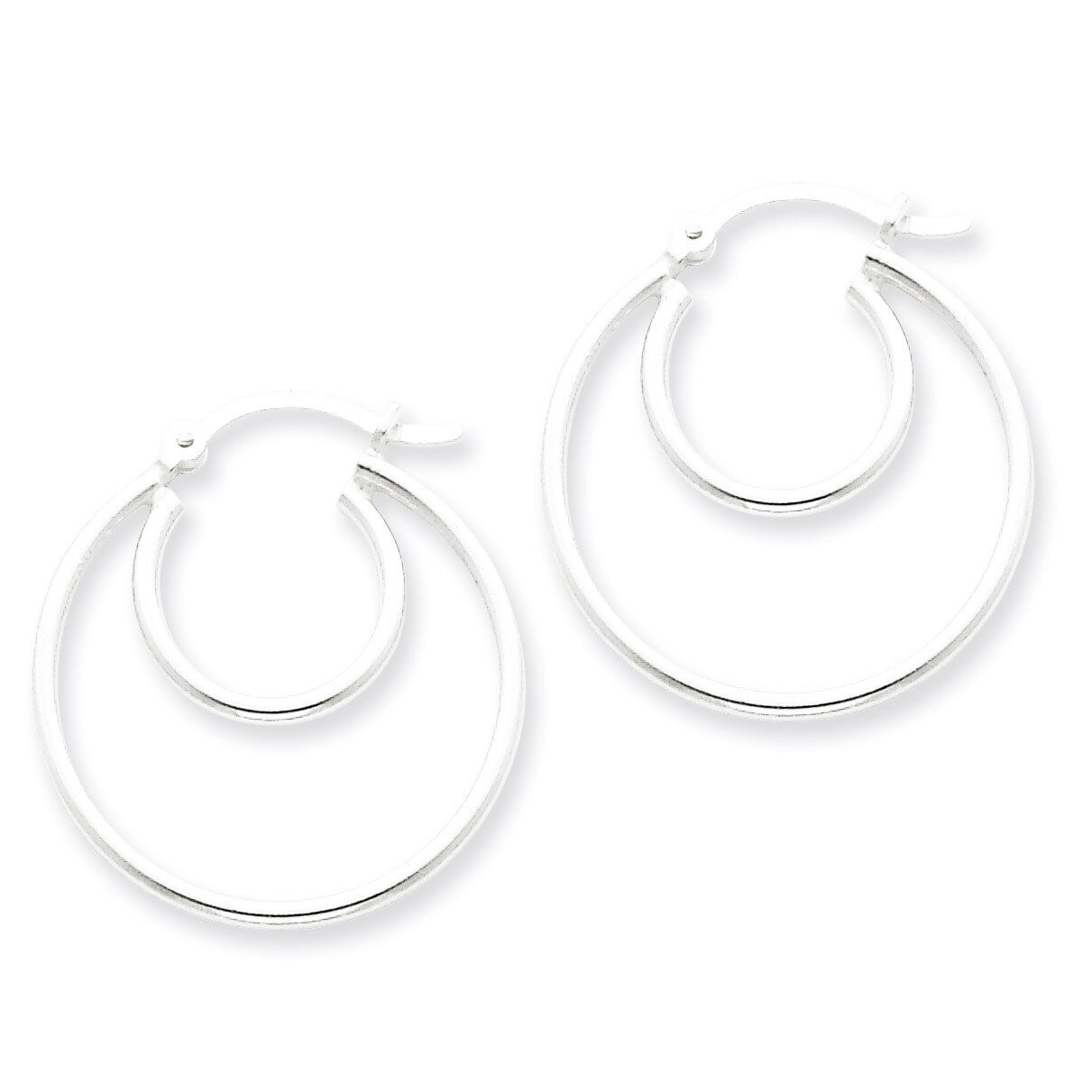 Hoop Earrings Sterling Silver Polished QE1963, MPN: QE1963, 883957923246