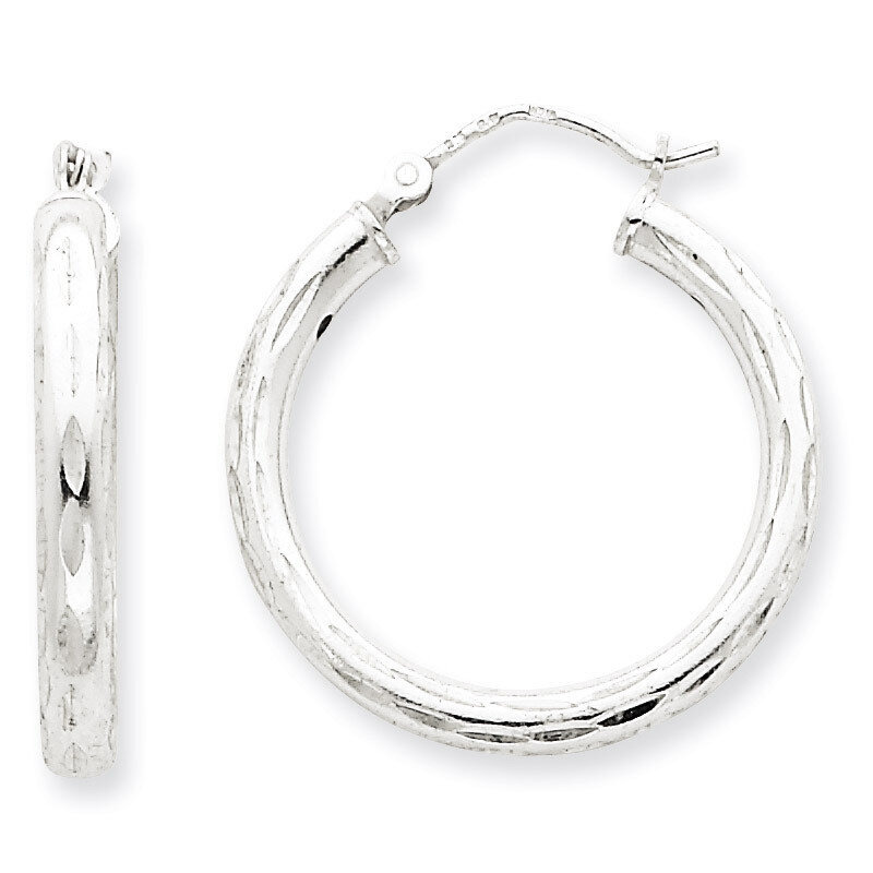 Satin Polished Earrings Diamond-cut Sterling Silver QE1965, MPN: QE1965, 883957923260