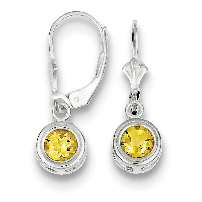 6mm Round Citrine Leverback Earrings Sterling Silver QE2041CI, MPN: QE2041CI, 883957225661