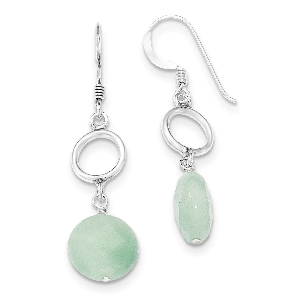Green Jade Earrings Sterling Silver QE2370, MPN: QE2370, 191101188121