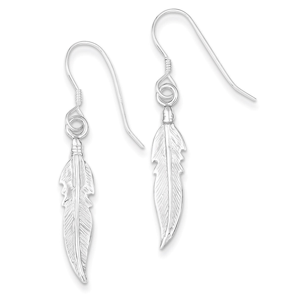 Feather Earrings Sterling Silver QE26