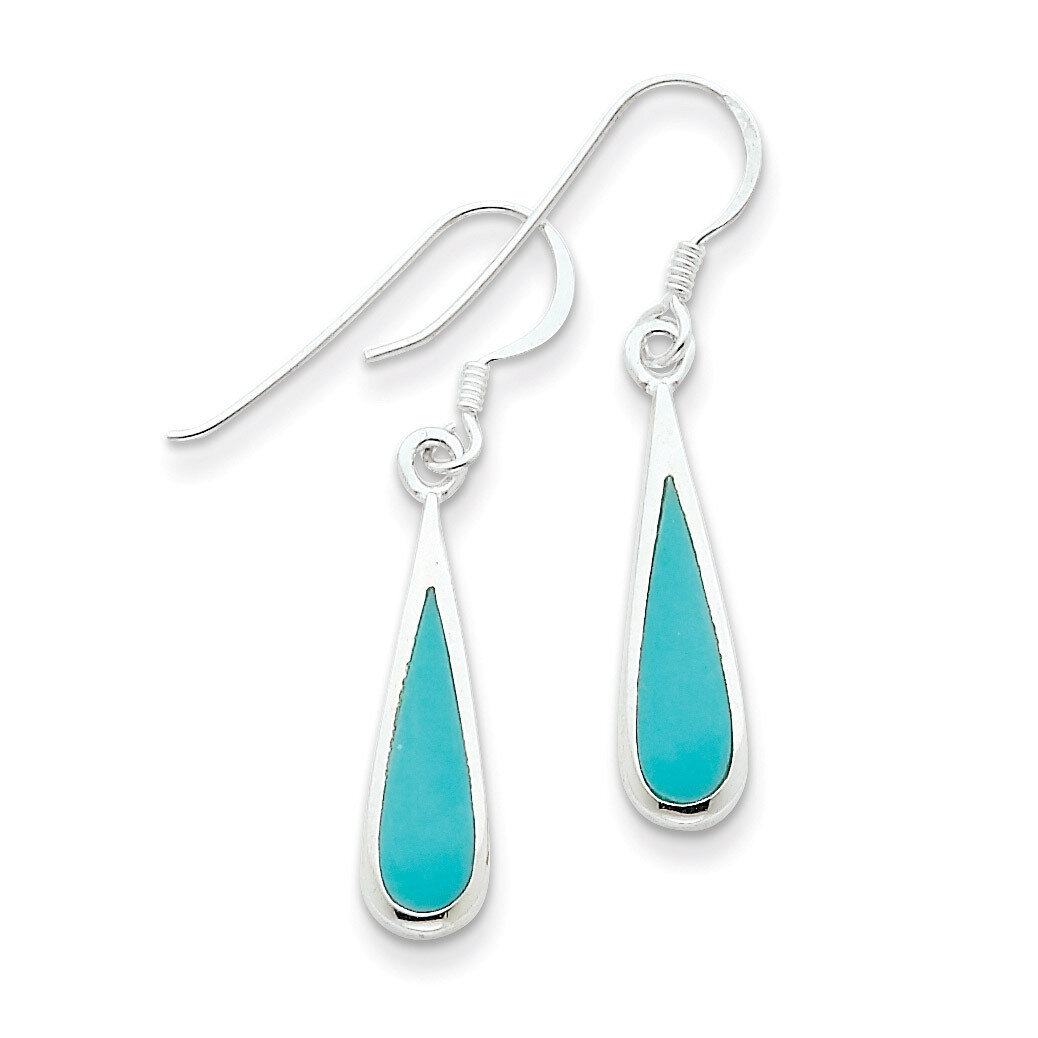 Dangling Turquoise Earrings Sterling Silver QE2628