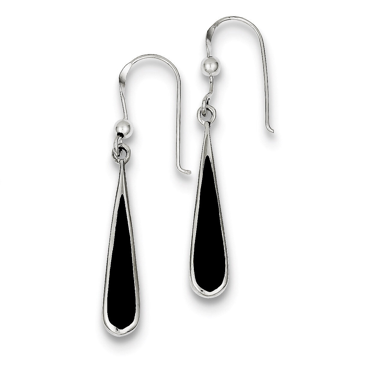 Black Stone Earrings Sterling Silver QE2738, MPN: QE2738, 883957924489