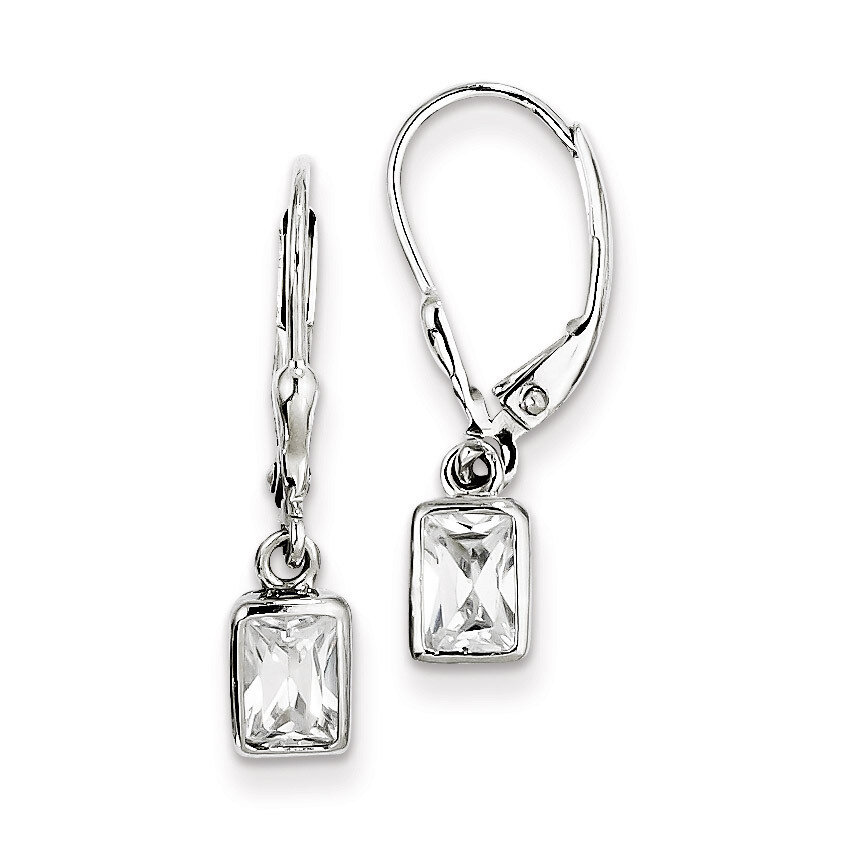 Leverback Earrings Sterling Silver Diamond QE289, MPN: QE289, 883957924724