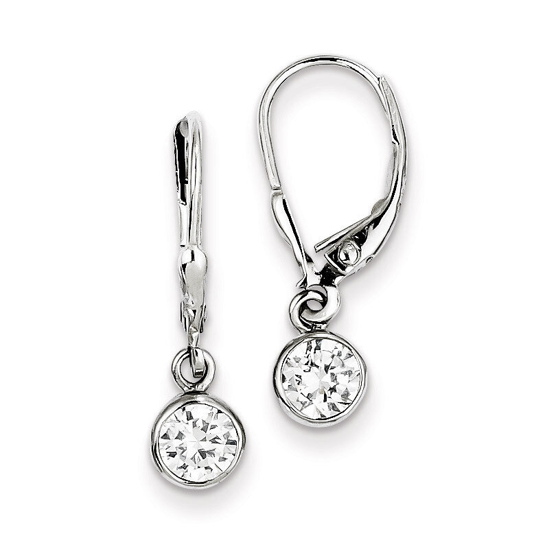 Leverback Earrings Sterling Silver Diamond QE294, MPN: QE294, 883957924823