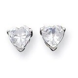 6mm Heart Diamond Stud Earrings Sterling Silver QE3158, MPN: QE3158, 883957925486