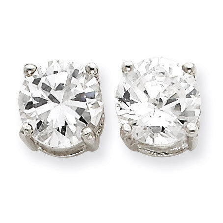 Round Diamond Stud Earrings Sterling Silver QE319, MPN: QE319, 883957925790