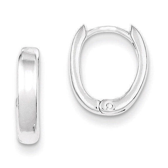 Oval Hinged Hoop Earrings Sterling Silver QE3281