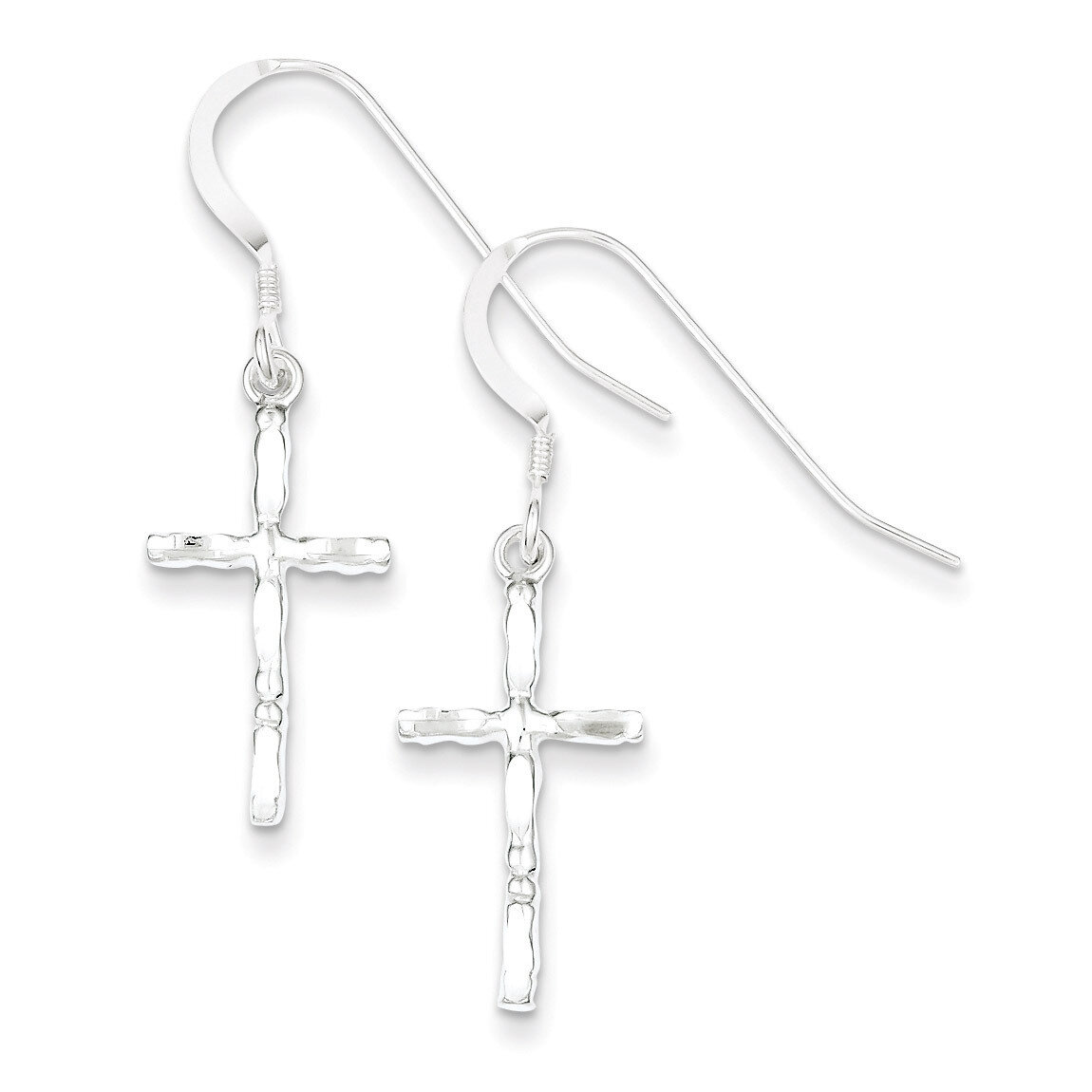 Cross Earrings Sterling Silver Polished QE3324, MPN: QE3324, 886774112572