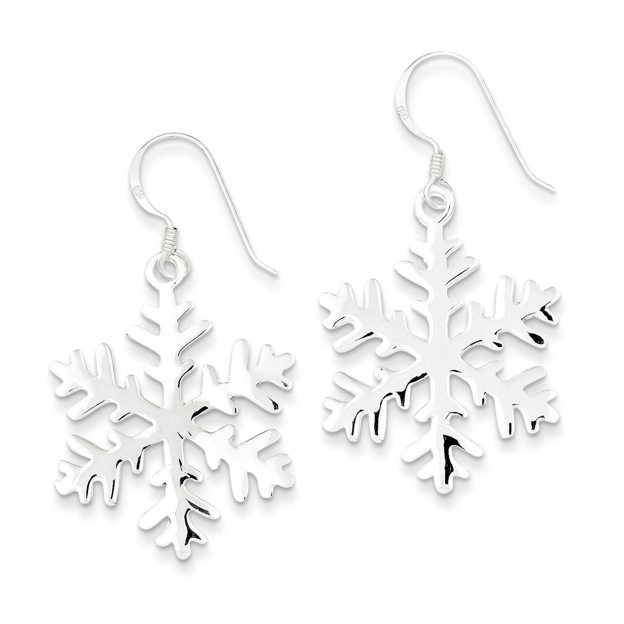 Snowflake Dangle Earrings Sterling Silver QE3369, MPN: QE3369, 883957926605