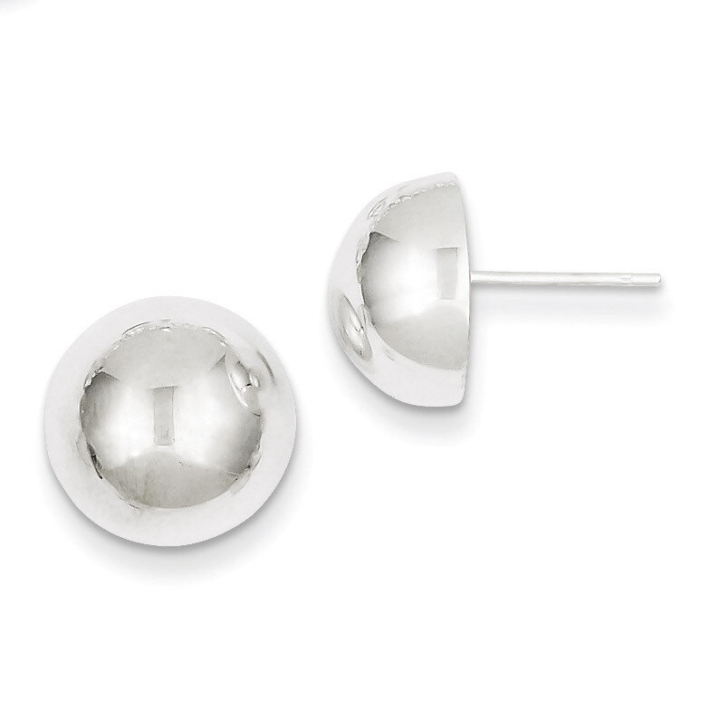 12mm Half Ball Earrings Sterling Silver QE3496