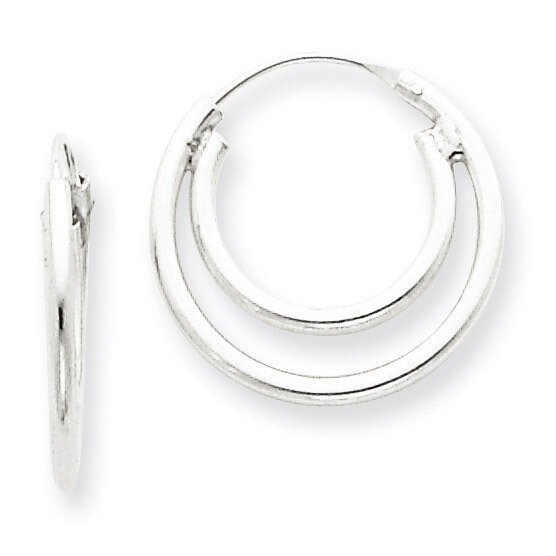 Double Hoop Earrings Sterling Silver QE3718