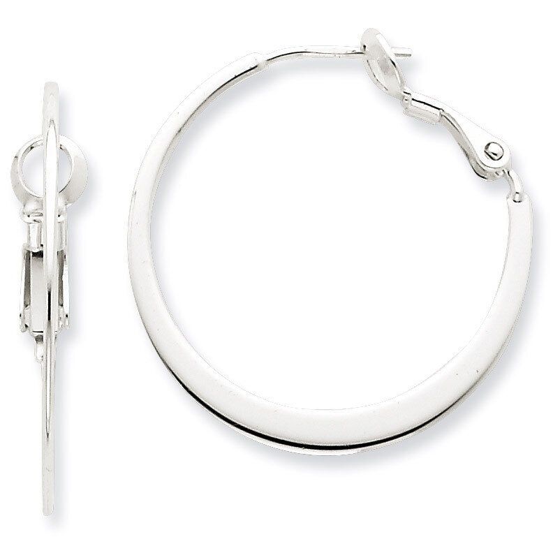 Flat Hoop Earrings Sterling Silver QE3741, MPN: QE3741, 723252427844