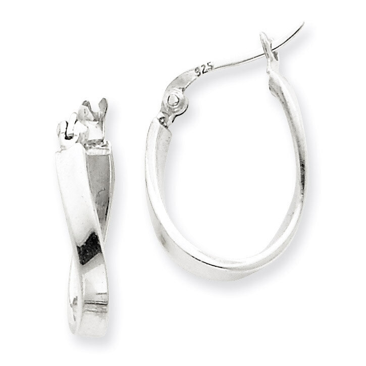 Oval Hoop Earrings Sterling Silver QE3755, MPN: QE3755, 883957927770