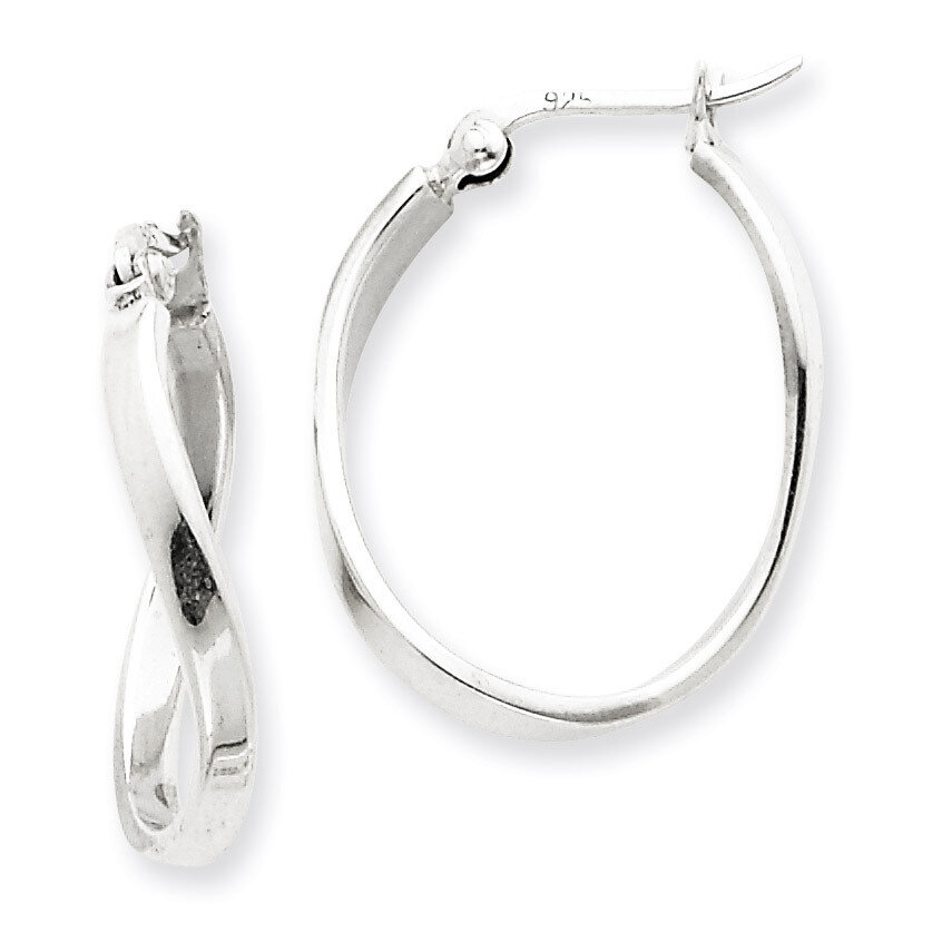 Twisted Hoop Earrings Sterling Silver QE3758