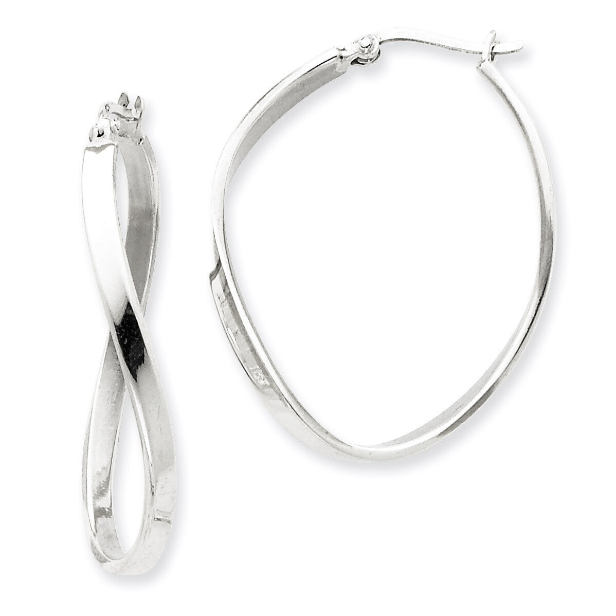 Oval Hoop Earrings Sterling Silver QE3761, MPN: QE3761, 883957927831