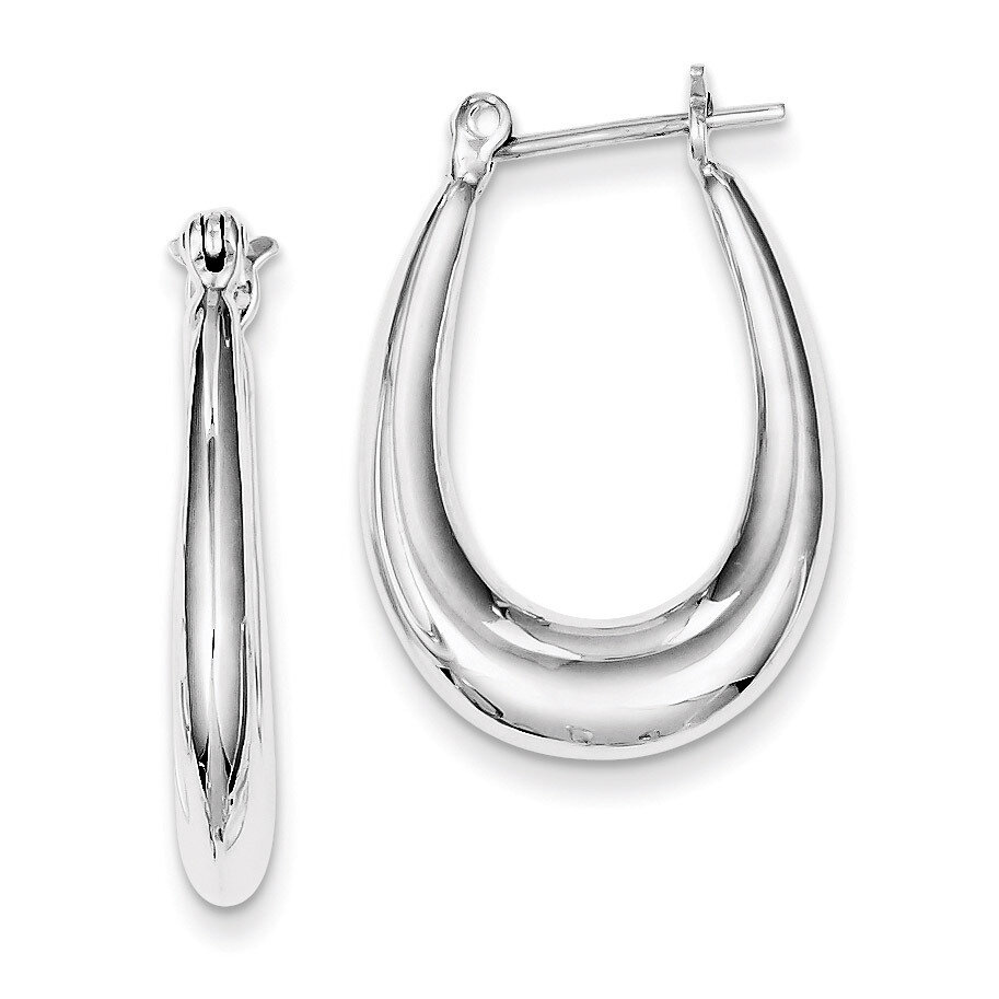 Oval Hoop Earrings Sterling Silver QE3763