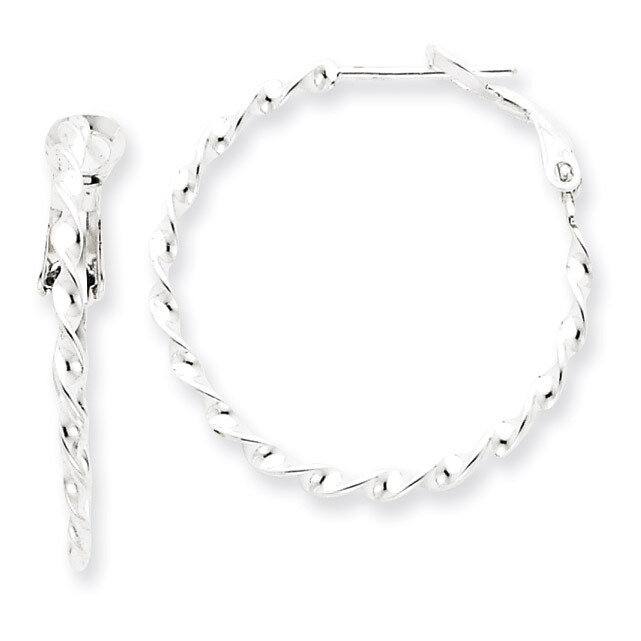 Twisted Hoop Earrings Sterling Silver QE3791, MPN: QE3791, 723252428056