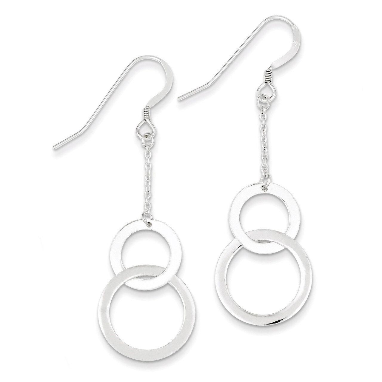 Circle Dangle Earrings Sterling Silver QE4008