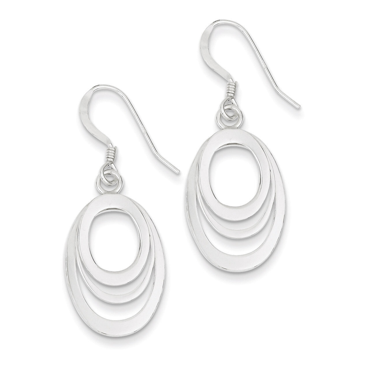 Oval Dangle Earrings Sterling Silver QE4009, MPN: QE4009, 886774749488