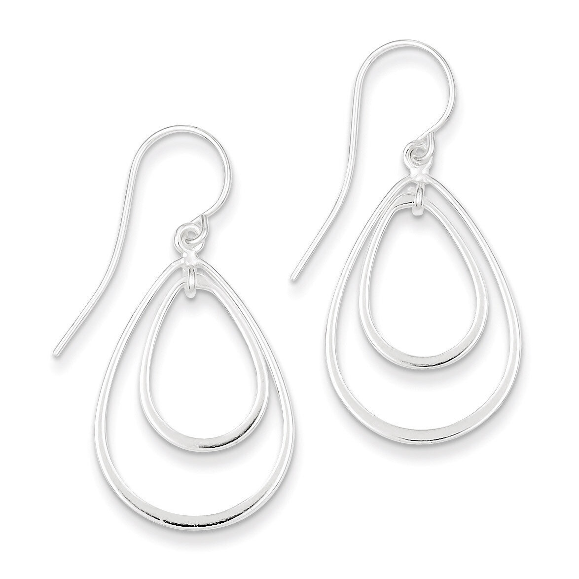 Teardrop Dangle Earrings Sterling Silver QE4067, MPN: QE4067, 723252318135