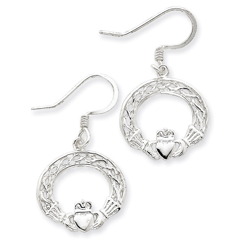 Celtic Knot Claddagh Earrings Sterling Silver QE4166
