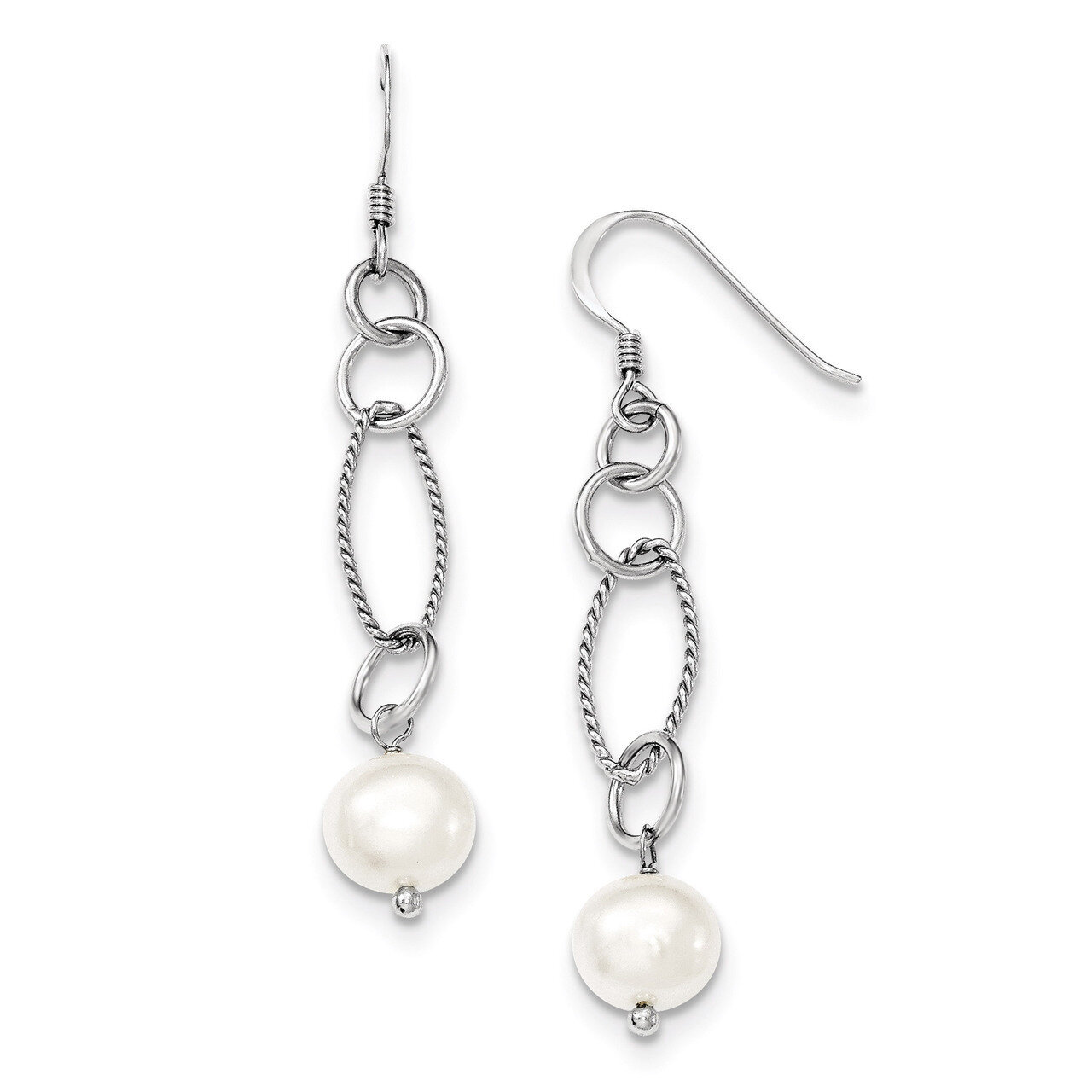 Pearl Earrings Sterling Silver Cultured QE4332