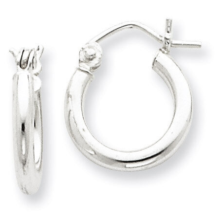 2mm Hoop Earrings Sterling Silver Rhodium-plated QE4375, MPN: QE4375, 883957929989