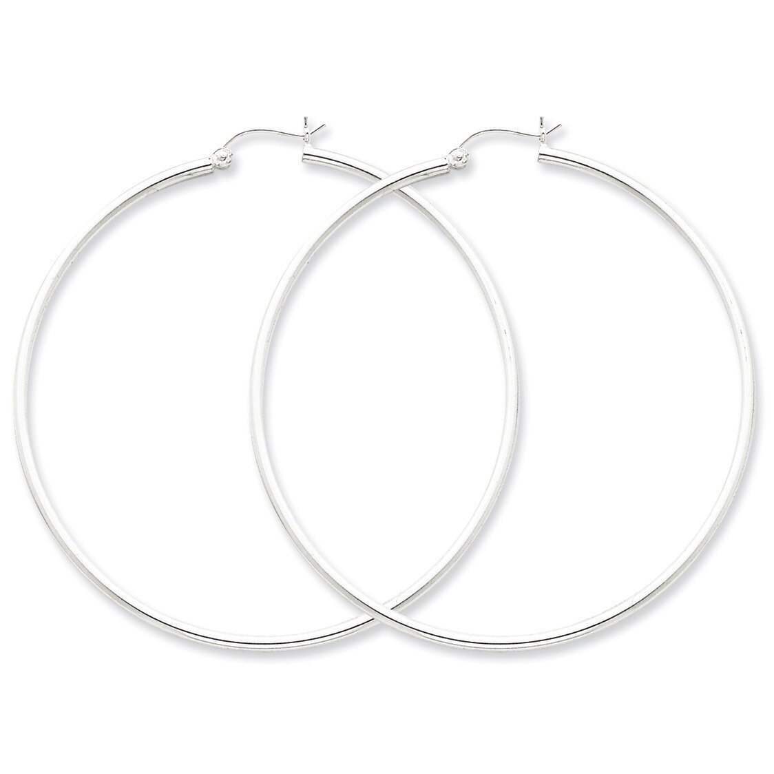 2mm Hoop Earrings Sterling Silver Rhodium-plated QE4378, MPN: QE4378, 883957929996