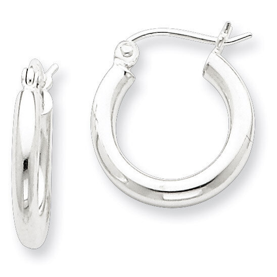 2.5mm Tube Hoop Earrings Sterling Silver Rhodium-plated QE4382