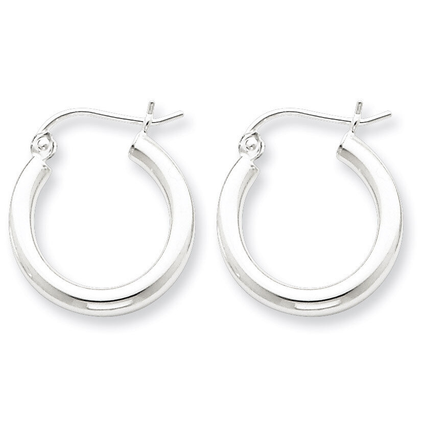 2.5mm Tube Hoop Earrings Sterling Silver Rhodium-plated QE4383, MPN: QE4383, 883957930046