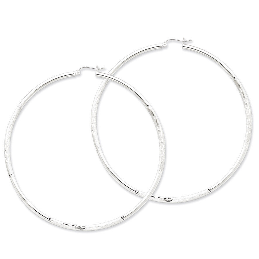Satin Finished Twisted Hoop Earrings Sterling Silver Rhodium-plated QE4435, MPN: QE4435, 8839579305…