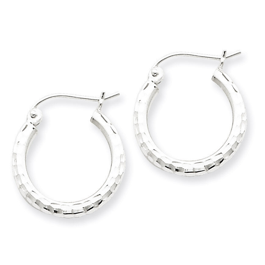 2.25mm Hoop Earrings Sterling Silver Rhodium-plated QE4473, MPN: QE4473, 883957930923