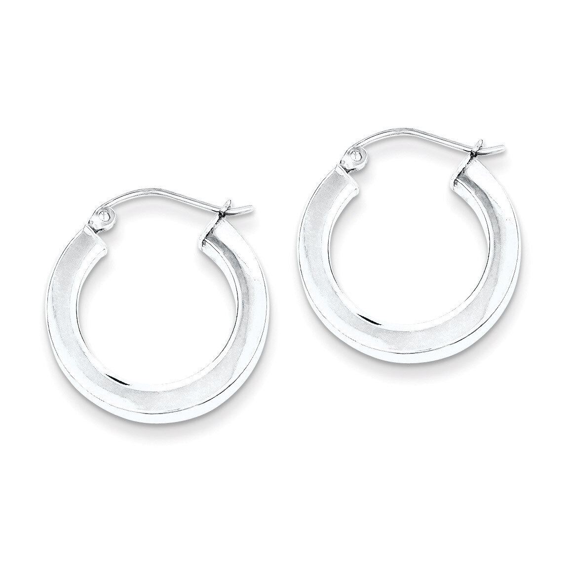 Square Hoop Earrings Sterling Silver Rhodium-plated QE4514, MPN: QE4514, 883957931319