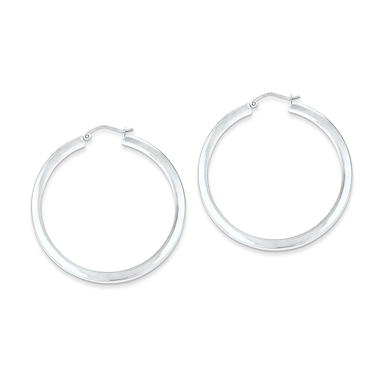 Square Hoop Earrings Sterling Silver Rhodium-plated QE4515