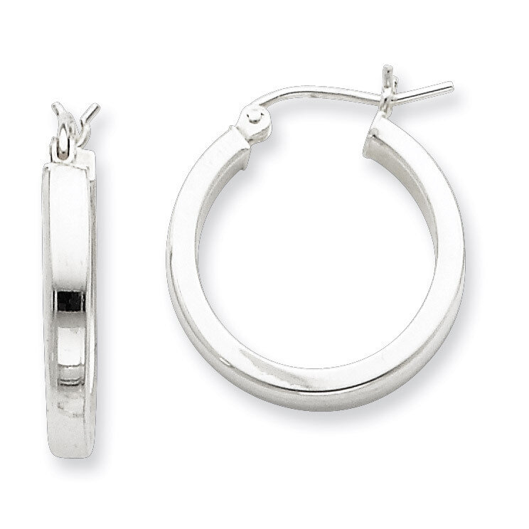 Square Tube Hoop Earrings Sterling Silver Rhodium-plated QE4520, MPN: QE4520, 883957931371