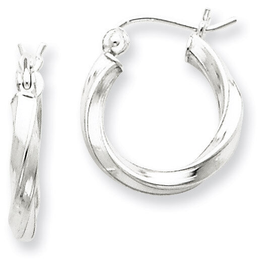 Twisted Hoop Earrings Sterling Silver Rhodium-plated QE4567