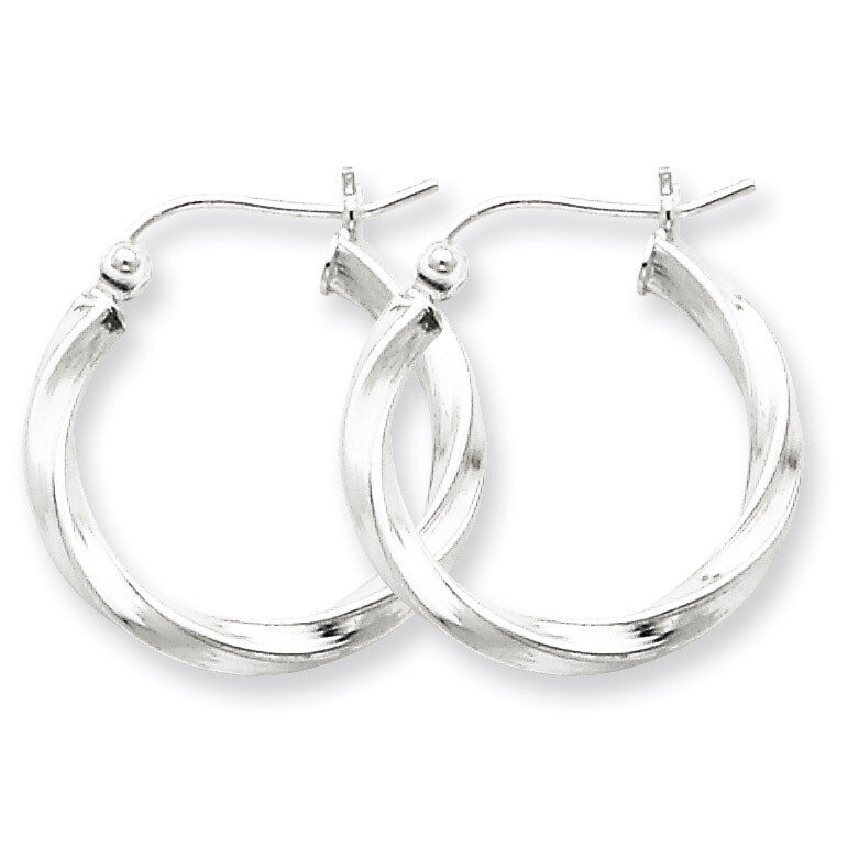 Twisted Hoop Earrings Sterling Silver Rhodium-plated QE4568