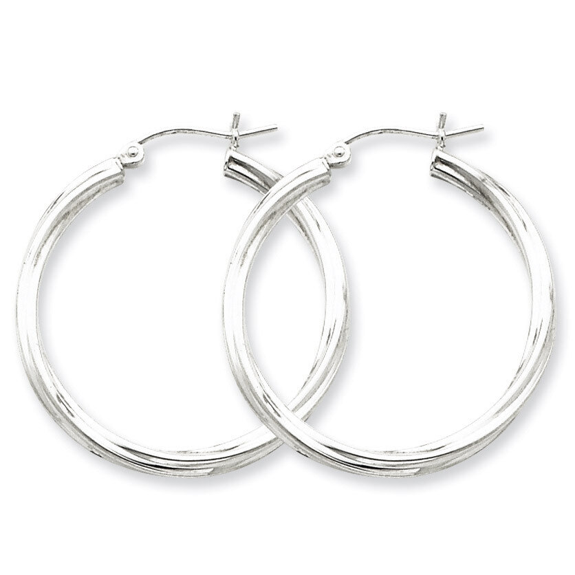 Twisted Hoop Earrings Sterling Silver Rhodium-plated QE4572, MPN: QE4572, 883957931852