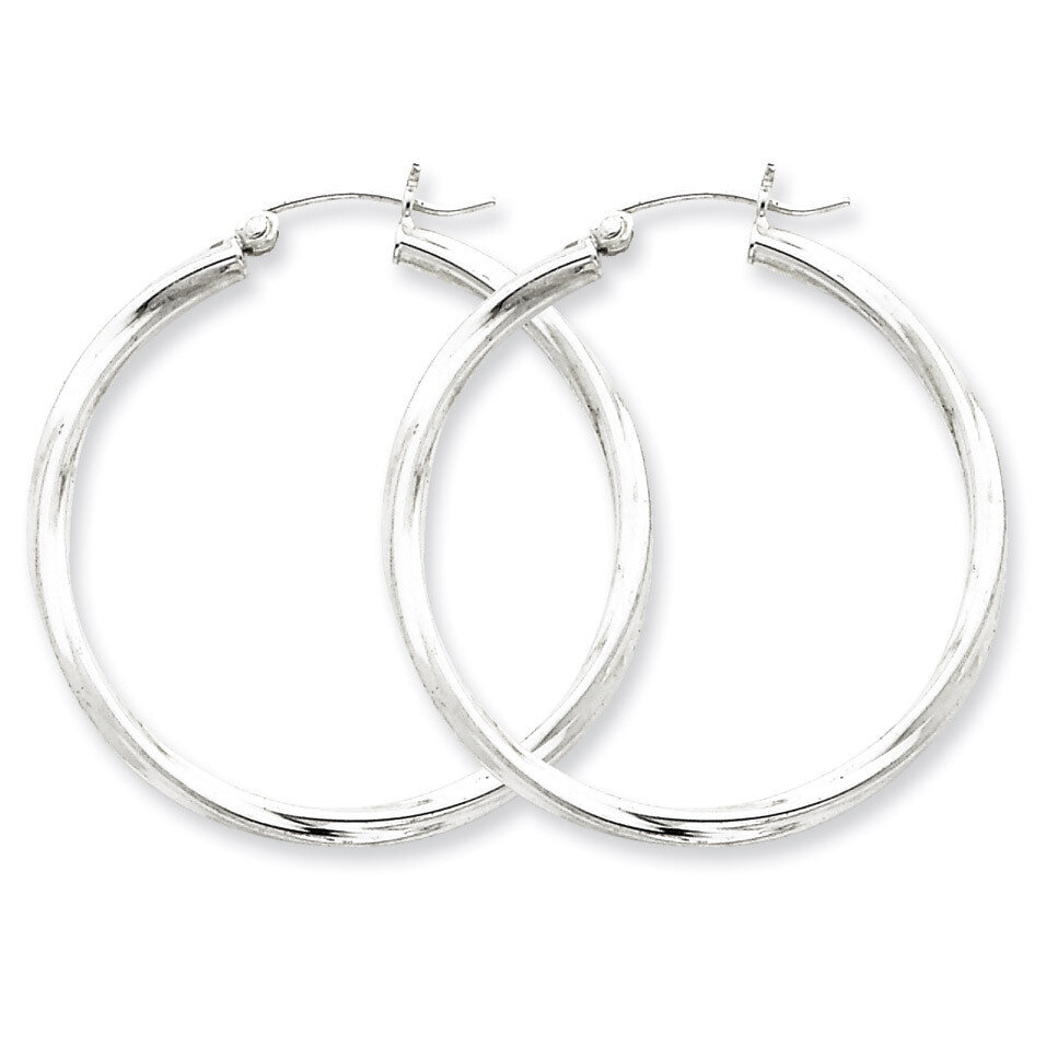 Twisted Hoop Earrings Sterling Silver Rhodium-plated QE4573