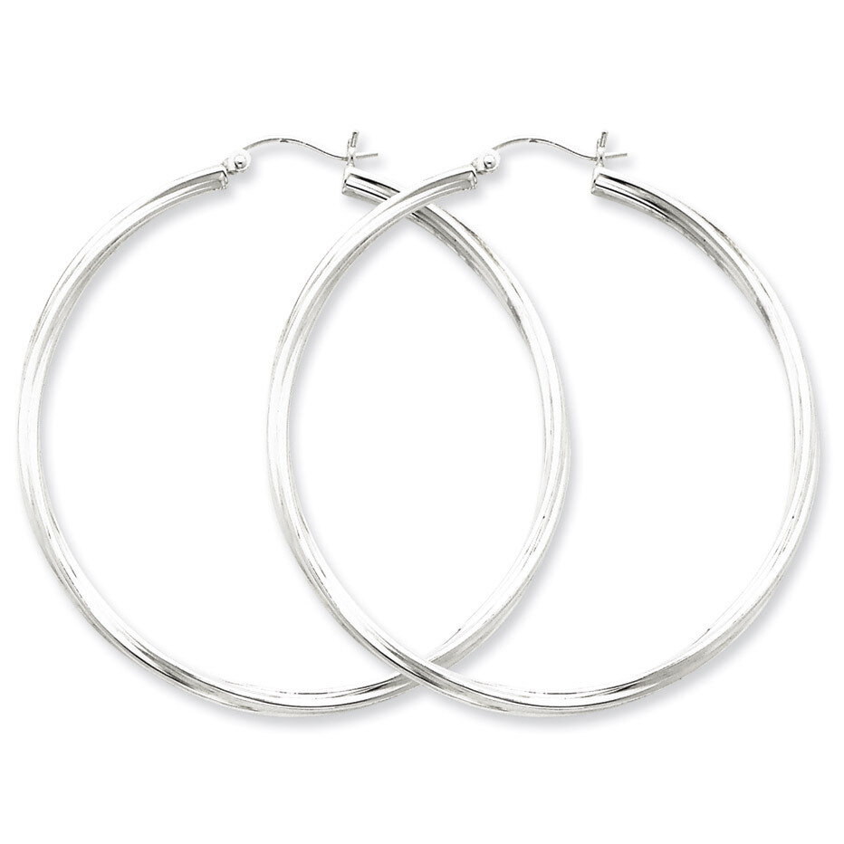 Twisted Hoop Earrings Sterling Silver Rhodium-plated QE4576, MPN: QE4576, 883957931890