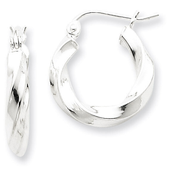 Twisted Hoop Earrings Sterling Silver Rhodium-plated QE4582, MPN: QE4582, 883957931951