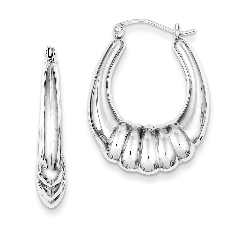 Fancy Hoop Earrings Sterling Silver Rhodium-plated QE4681, MPN: QE4681, 883957932873